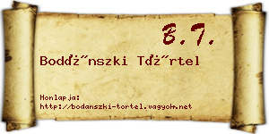 Bodánszki Törtel névjegykártya